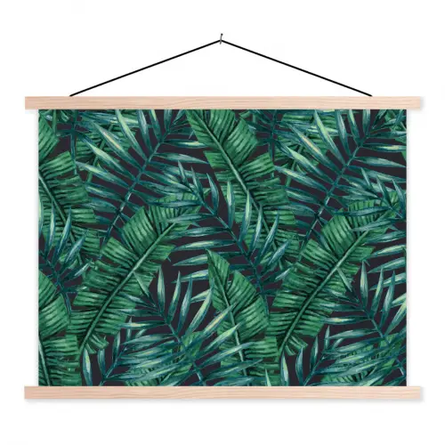 Bladeren - Tropisch - Jungle -  Natuur textielposter latten blank klein -3d