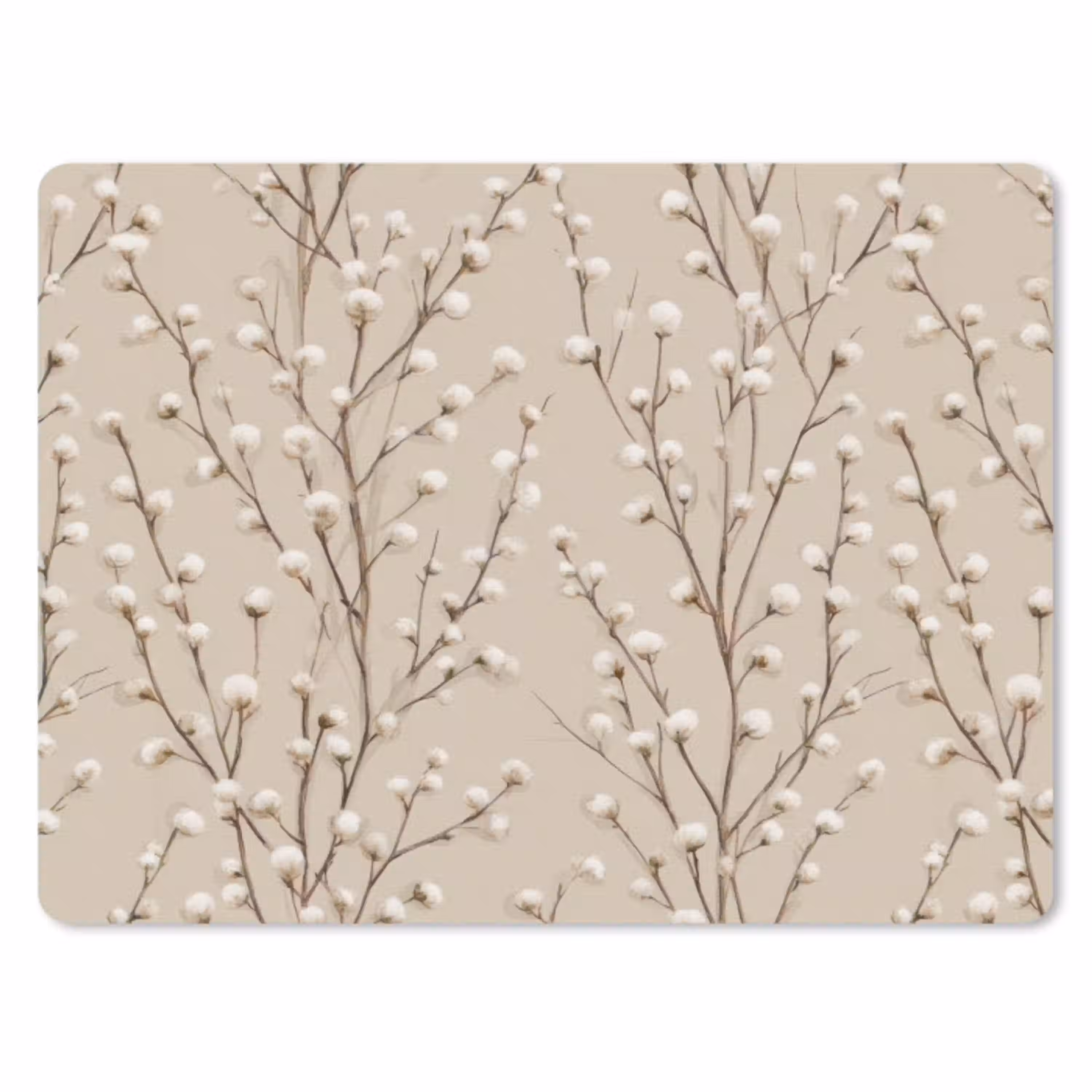 Katoen - Natuur - Taupe muismat rubber klein 262 -3d