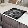Dieren - Leeuw - Zwart - Wit - Portret Inductie beschermer vinyl 3mm middel -sfeer8