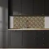 Bruin - Groen - Bloemen keuken achterwand 2 middel 871 -sfeer1