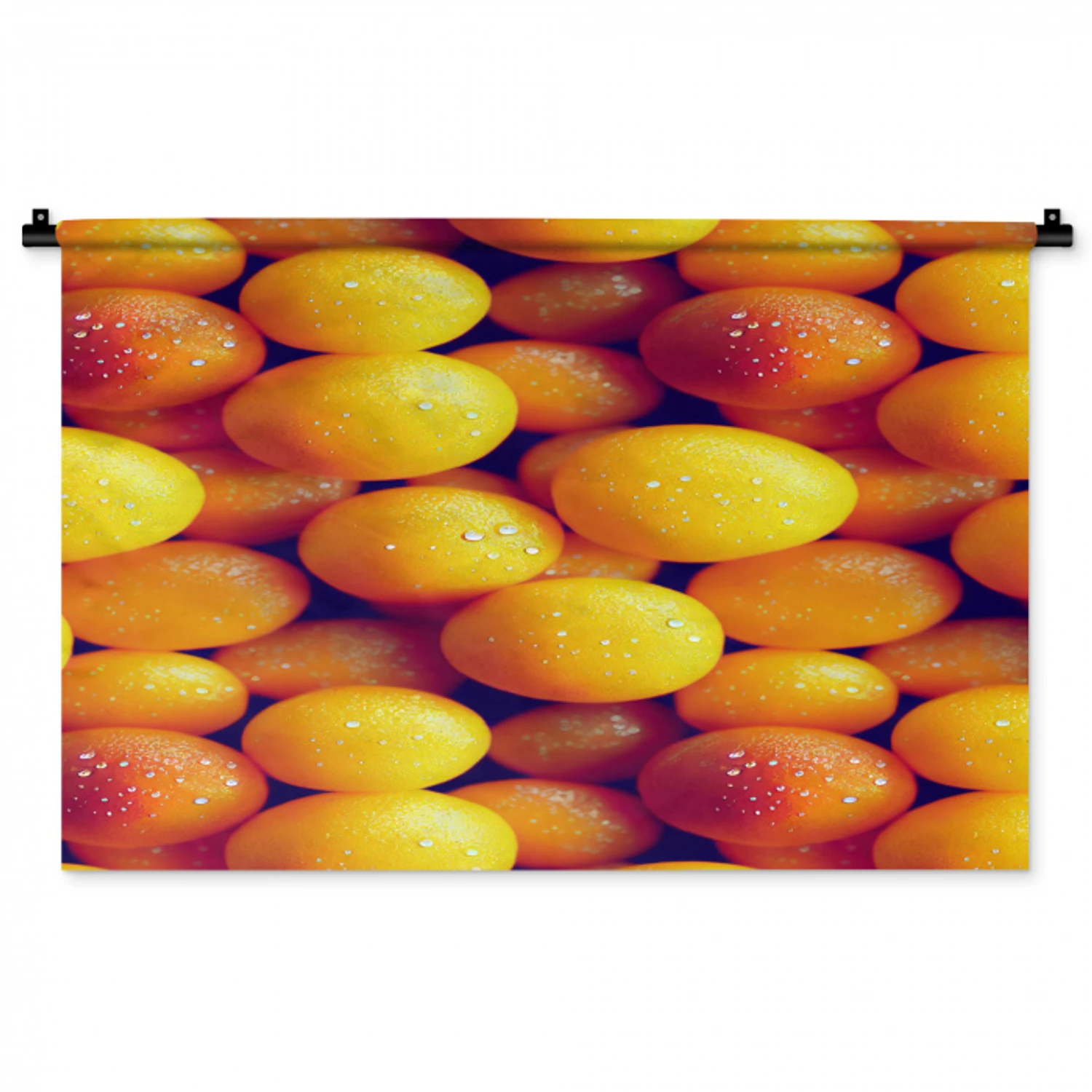 Vrucht - Waterdruppels - Oranje Wandkleed katoen middel 269 -zz3d