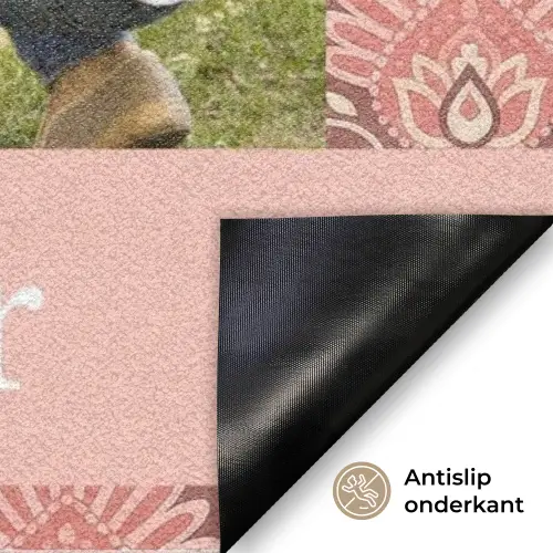 Eigen - Foto - Rund - Balken - Unter Deurmat klein -antislip_NL