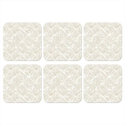 Abstract - Ruit - Beige onderzetter kurk middel 366 -3d