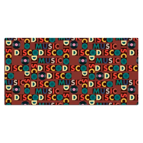 Bruin - Retro - Disco - Patroon Muismat XXL klein 681 -3d_leeg
