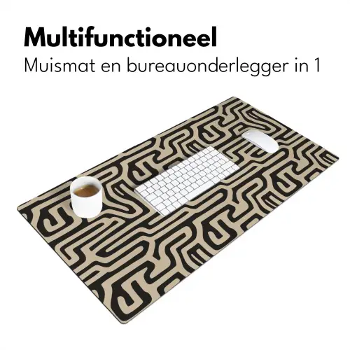 Grafisch - Lijnen - Zwart Muismat XXL klein 681 -sfeer4