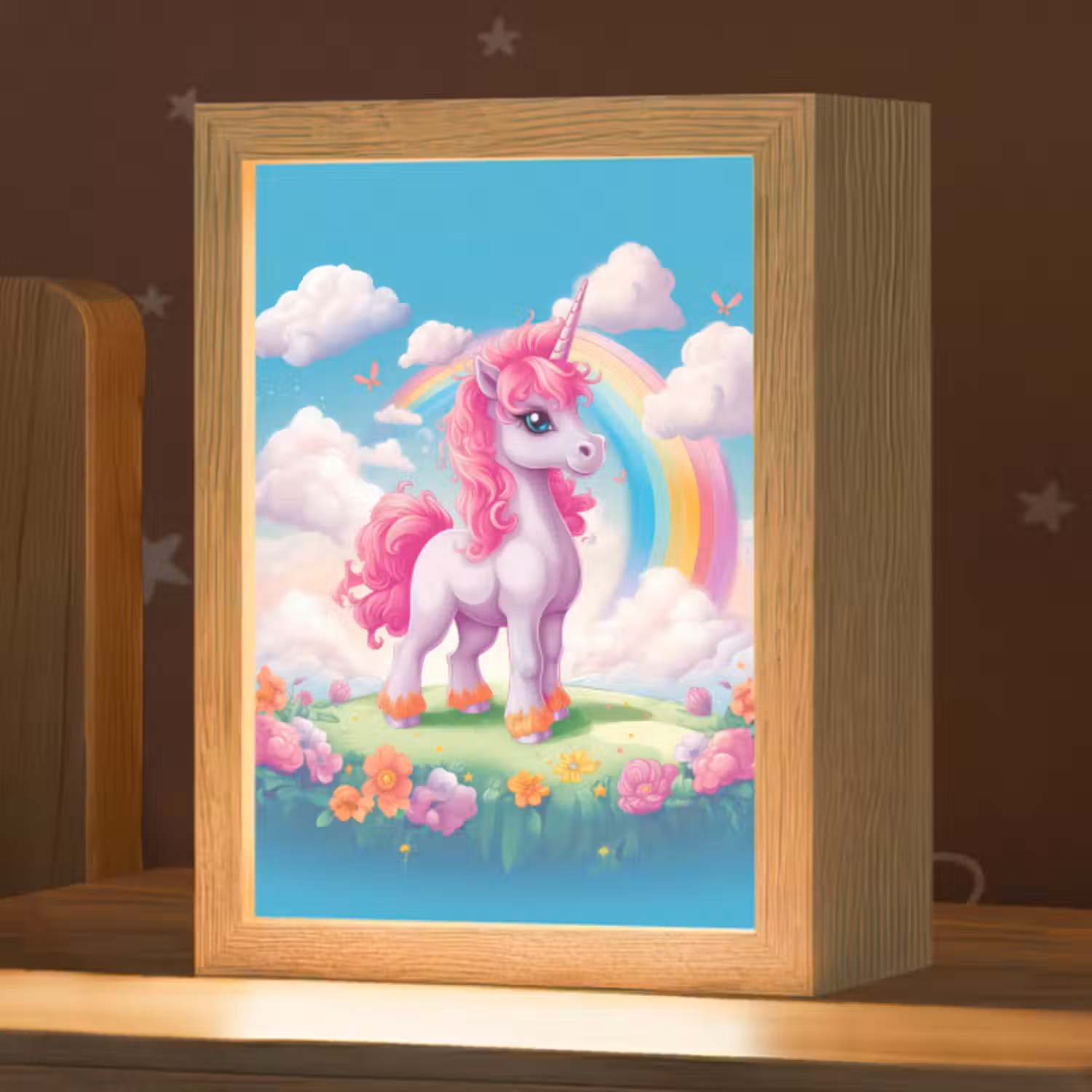 Nachtlicht Kinder - Einhorn - Mädchen - Blumen - Regenbogen - Einhorn
