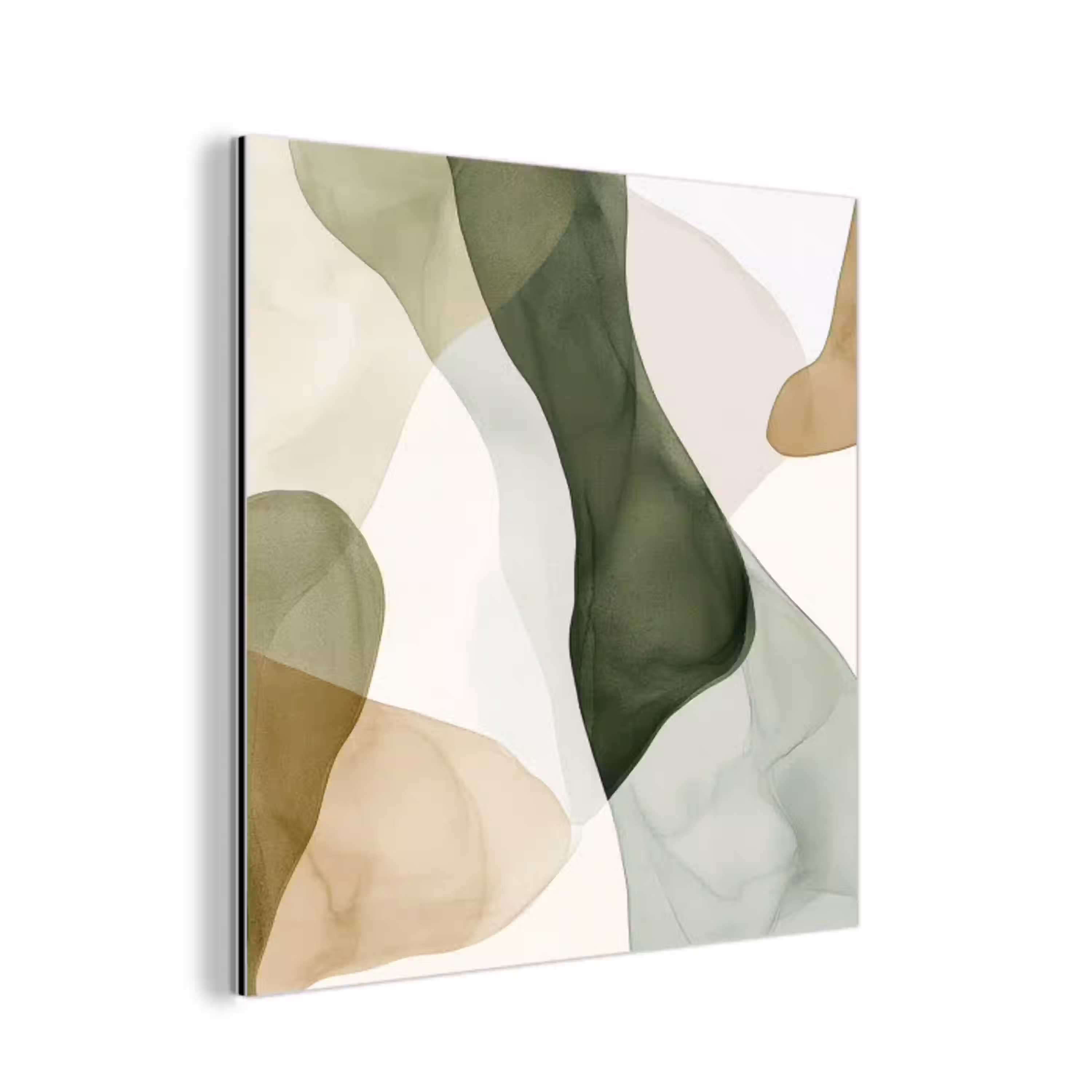 Japandi - Abstract - Groen aluminium wit klein -3d