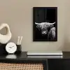 Schotse Hooglander - Koe - Zwart - Wit - Dieren fotolijst zwart zonder passe partout klein -sfeer1