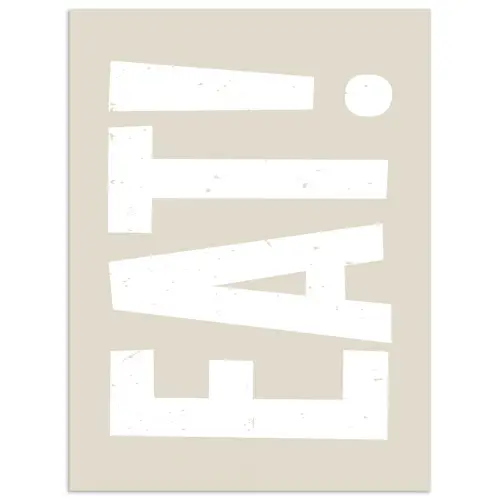 Eten - Decoratie - Beige - Wit poster papier klein -3d