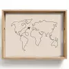 Wereldkaart - Simpel - Vliegtuig Dienblad Rechthoek middel -z3d_shopping