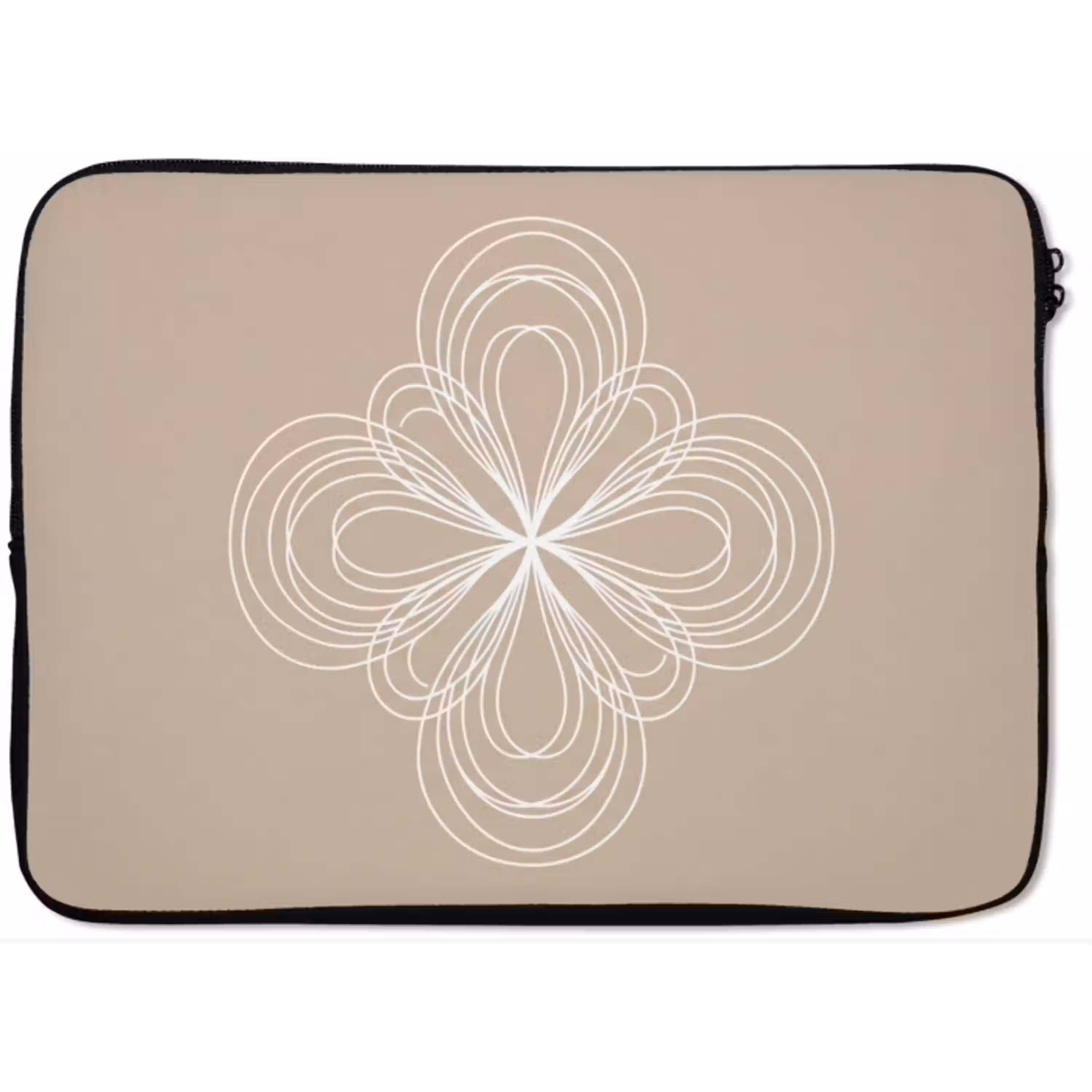 Patroon - Lijnen - Abstract - Minimalistisch - Beige laptophoes neopreen klein -zkaufland3dotto