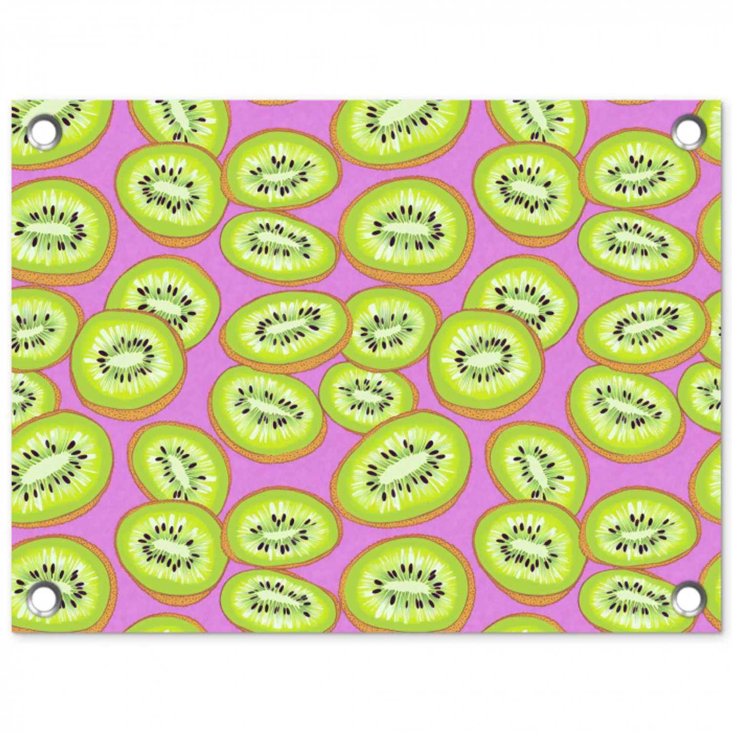 Kiwi - Speels - Groen tuinposter los doek klein 239 -3d
