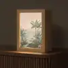 Tropisch landschap - palmbomen - Bloemen - Roze lucht Light Box met kabel (Tafellamp) klein -z3d_website