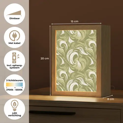 Abstract - Textuur - Groen Light Box met kabel (Tafellamp) klein 925 -USP_NL