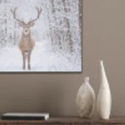 Hert - Winter - Bos - Natuur - Wit PET vilt klein -sfeer6_closeup