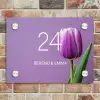 Paarse tulp - Klassiek Naambord Rechthoek middel -sfeer3