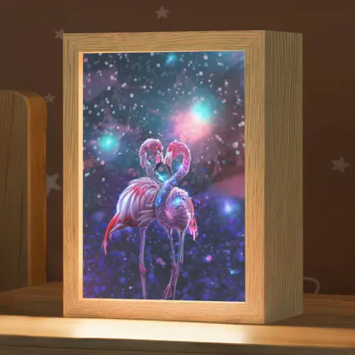 Flamingo's - Dieren - Ruimte - Galaxy Light Box met kabel klein -zzz_3d_website