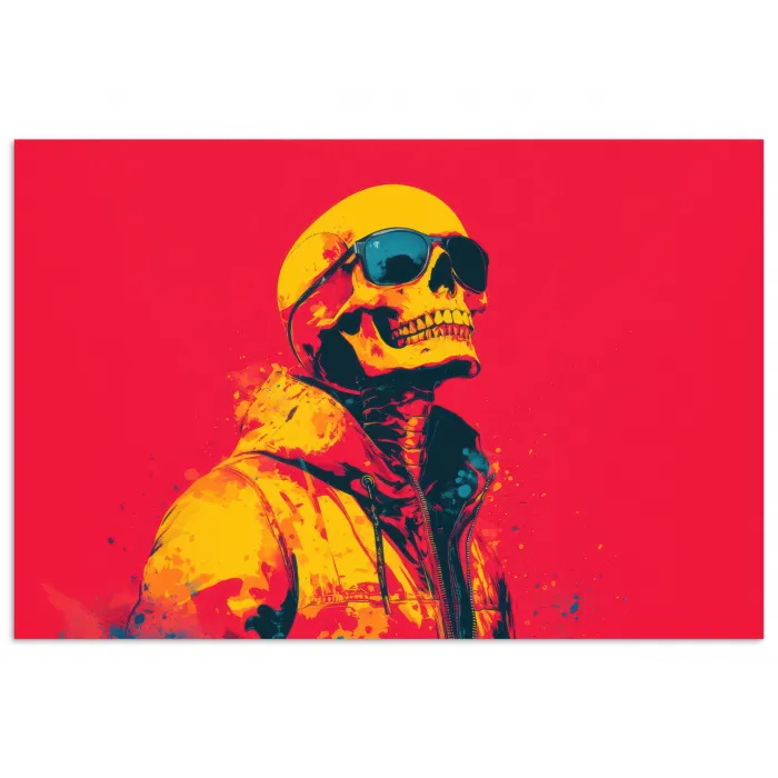 Zonnebril - Schedel - Jas - Rood poster papier klein -3d