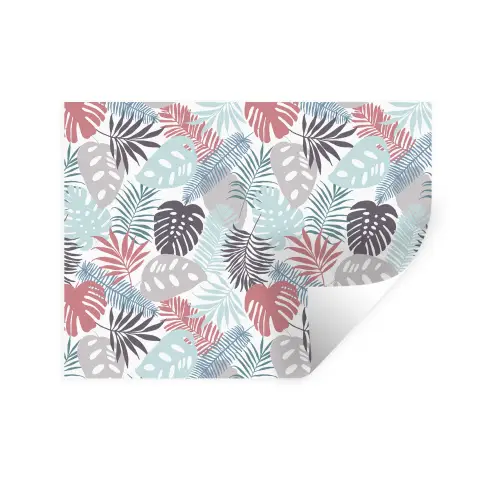Inductie beschermer - Bladeren - Pastel - Jungle - Afdekplaat voor kookplaat Muursticker klein -3d