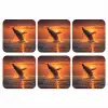 Walvis - Zon - Zee onderzetter kurk middel -3d