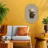 Olifant - Witte bloemen - Kindvriendelijk Wandcirkel Ovaal Forex klein -sfeer4