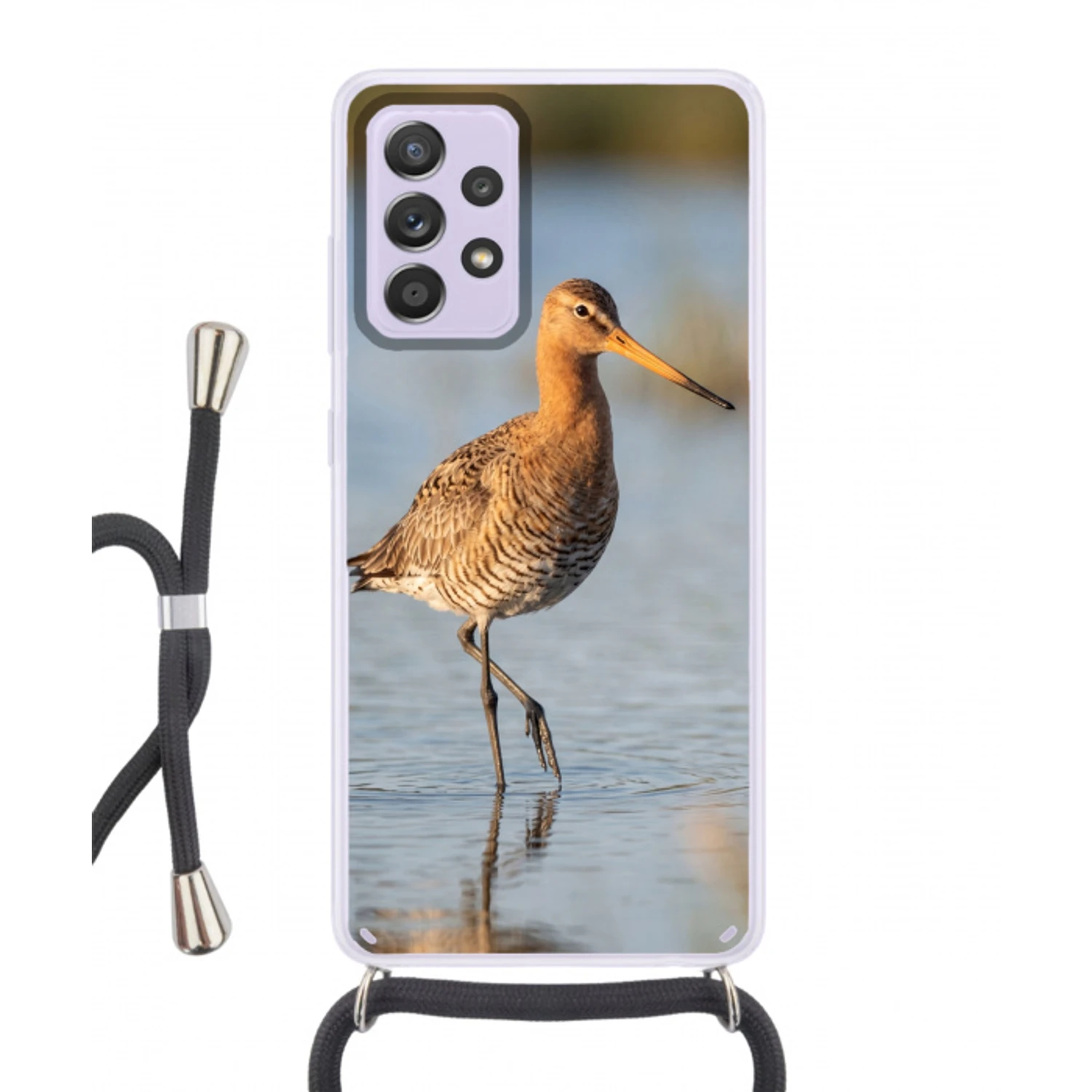 Vogel - Steltloper - Water - Natuur Hoesje Samsung Galaxy A52 5G met koord klein -3d