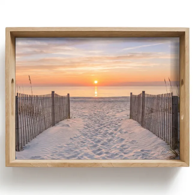 Tablett - Sonnenuntergang - Strand - Sand