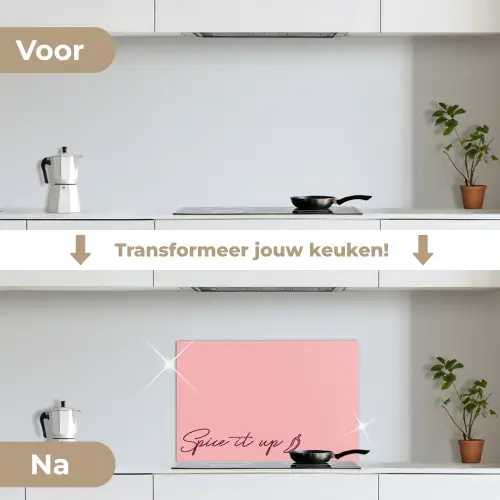 Spice it up keuken achterwand spatscherm klein -voor_na_NL