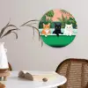 Badkamer - Kattenparade - Kleurrijk Wandcirkel kunststof plaat 5mm dik klein -sfeer4