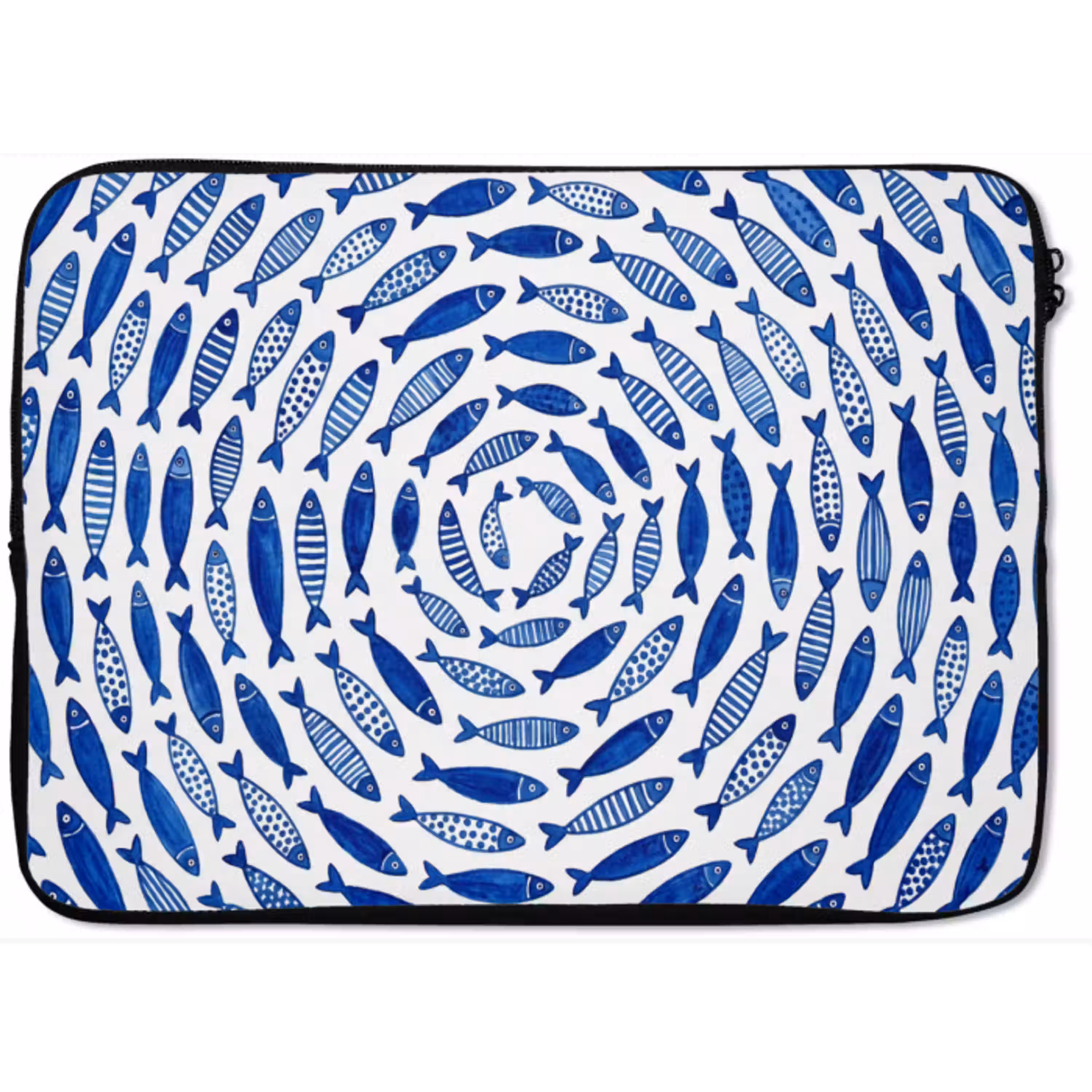 Vis - Patroon - Onderwater - Abstract - Blauw laptophoes neopreen klein -zkaufland3dotto