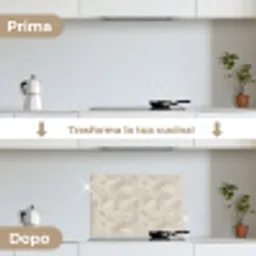 Lijnen - Waaier - Beige keuken achterwand spatscherm klein 900 -voor_na_IT