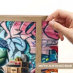 Schildpad - Graffiti - Skateboard - Jongens Light Box met batterij (Wandlamp kind) middel -USP_websiteprintDE