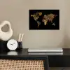 Wereldkaart - Goud - Luxe - Aarde - Zwart poster papier klein -sfeer1