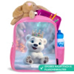 IJsbeer - Kroon - Winter Kinderrugzak - Roze middel -inhoud_DE