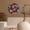 Viooltjes - Kleuren - Bloemblaadjes Wandcirkel kunststof plaat 5mm dik klein 188 -sfeer1
