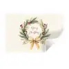 Kerstkrans - Kerst - Goud - Beige Muursticker klein -3d