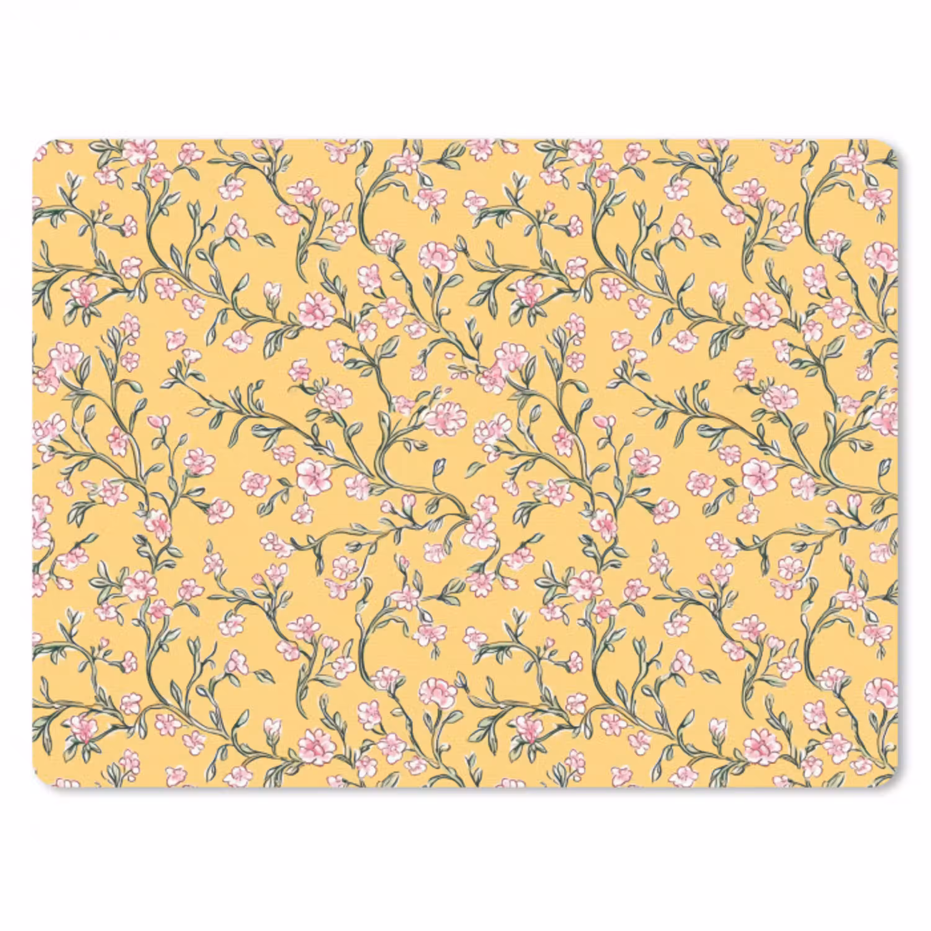 Bloemen - Motief - Geel muismat rubber klein 262 -3d
