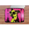 Hond - Zonnebril - Roze - Art laptophoes neopreen klein -tafel