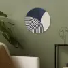 Donkerblauw - Abstract - Lijnen Akoestische PET Vilt - Rond klein -sfeer2