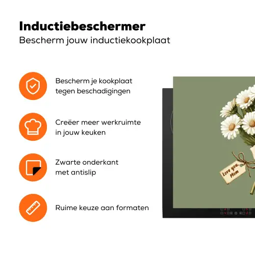 Lint - Boeket - Groen - Quote Inductie beschermer vinyl 3mm klein -zzzzzzz-td-ups