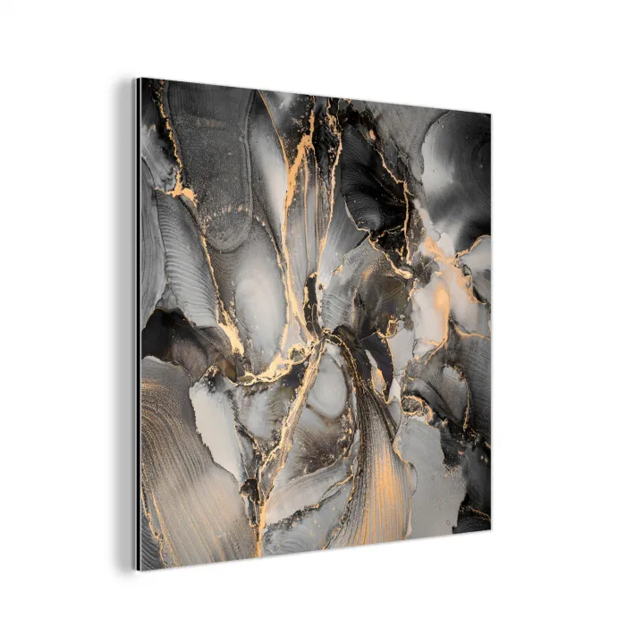 Grijs - Luxe  - Goud - Marmer aluminium wit klein -3d