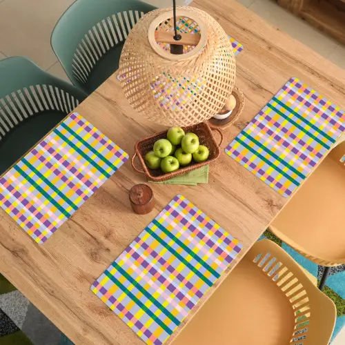 Ruit - Patroon - Kleurrijk Placemat vinyl groot 368 -zzsfeer5_Kitchenyeah-website