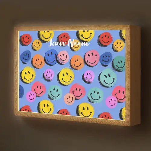 Smileys - Kleurrijk Light Box met batterij (Wandlamp kind) middel -z3d_website