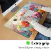 Bloemen - Kleurrijk - Waterverf - Natuur - Zomer Muismat XXL klein -sfeer3