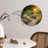 Pad - Bloemen - Park Wandcirkel plexiglas klein -sfeer4