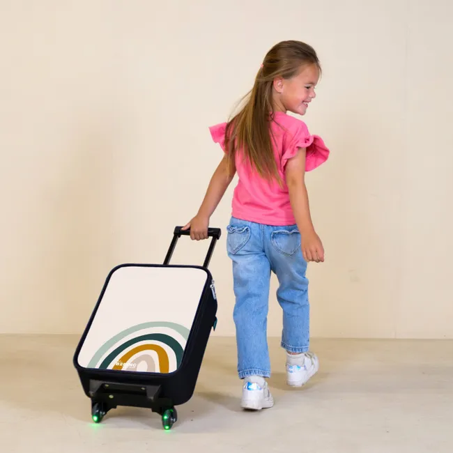 Ruwe regenboog aqua Kinderkoffer - Zwart klein -sfeer1