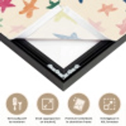 Patroon - Sterren - Kleurrijk Textielframe zwart klein 947 -USP_feed_closeupNL
