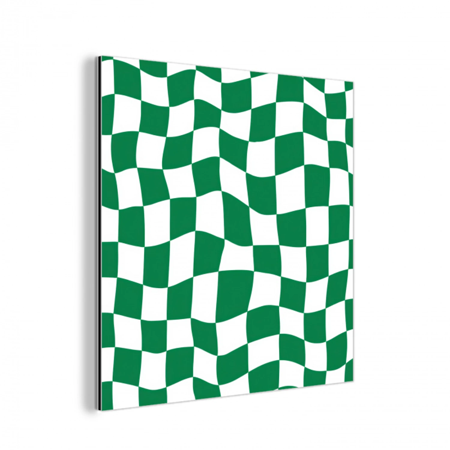 Schaakbord - Golvend - Groen aluminium wit klein 46 -3d