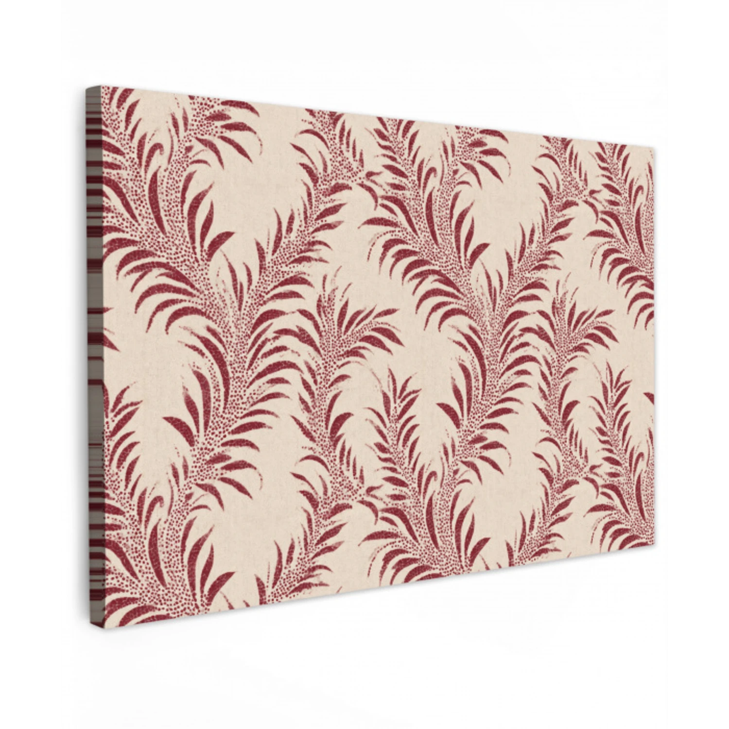 Bladeren - Linnen - Rood Tuinposter op houten frame 2 cm dik klein 845 -3d
