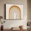 Minimalistisch - Boog - Lijnen - Beige Textielframe zwart klein -sfeer3